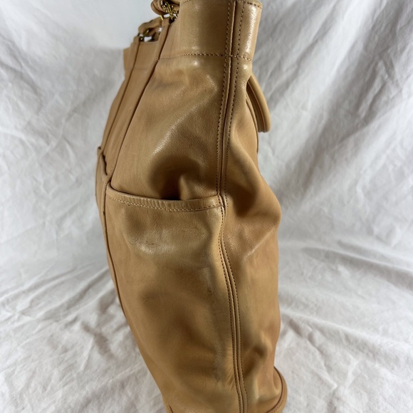 80's COACH Tan Leather Vintage Large Shopper Tote Bag Made in The United States - Picture 3 of 17